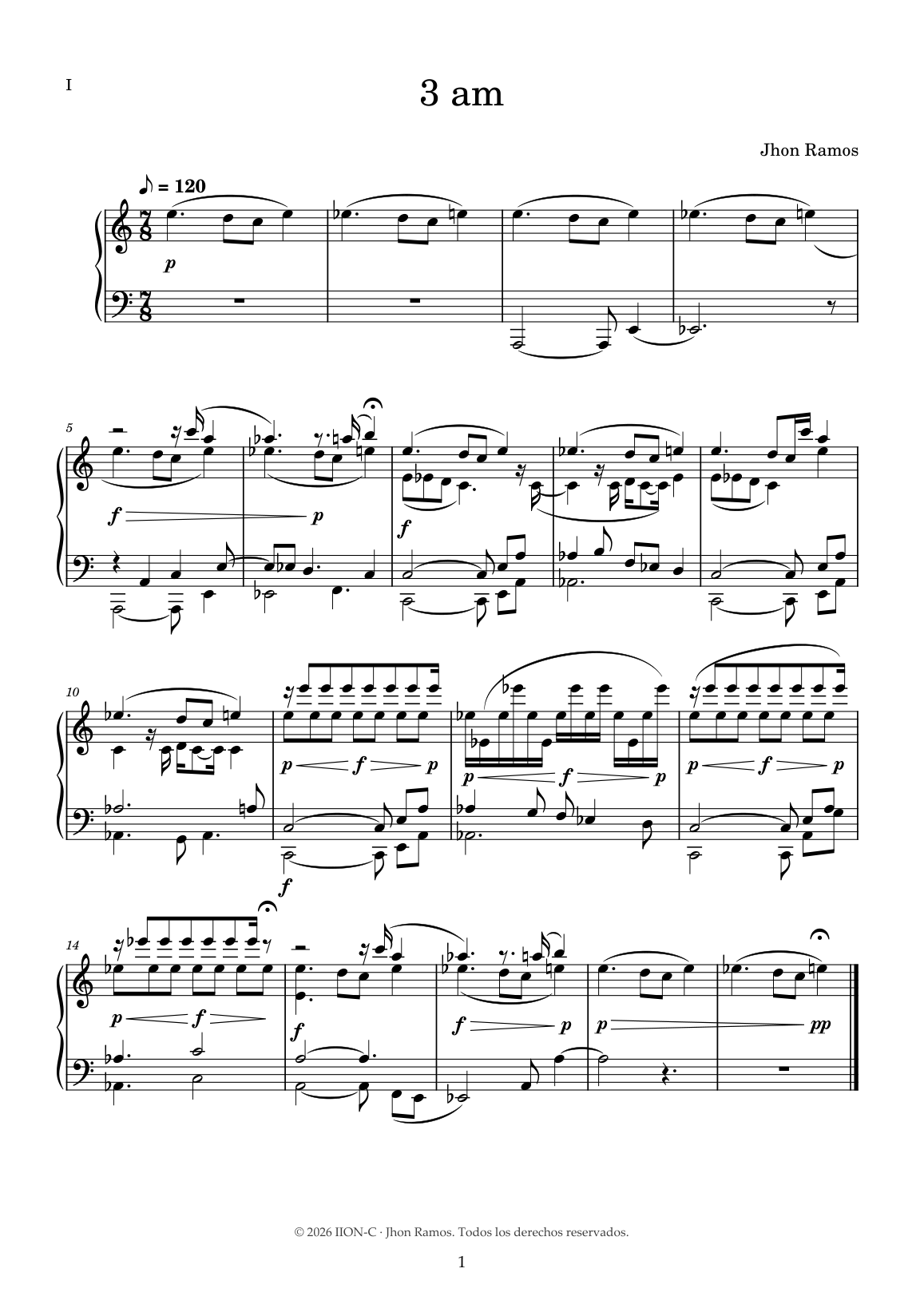 Partitura de «3 am»